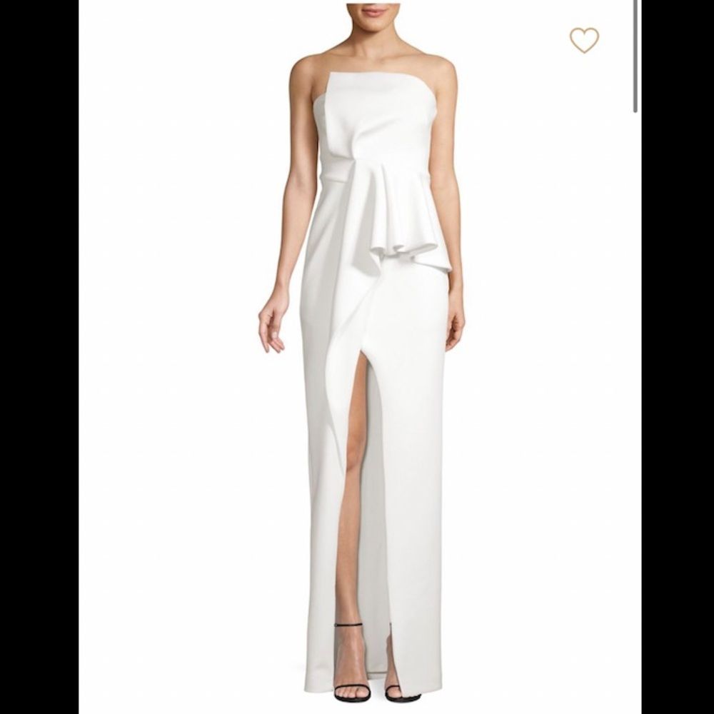 Nwt Black Halo Jonas Asymmetrical Draped Gown